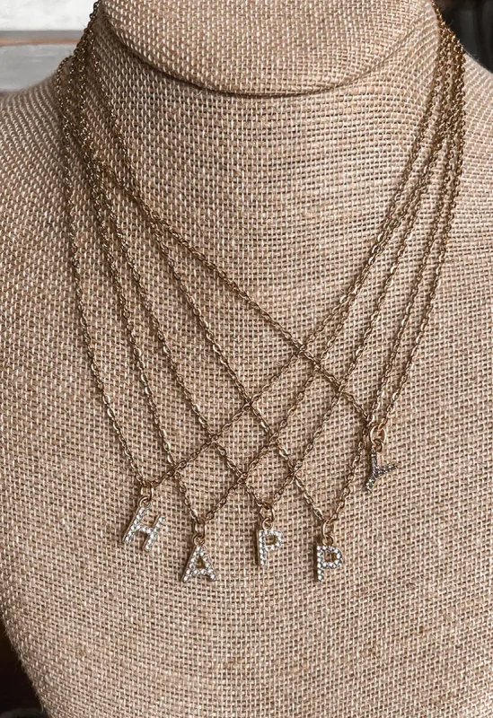 Initial Crystal Necklace