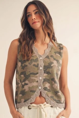 Camo Knit Vest