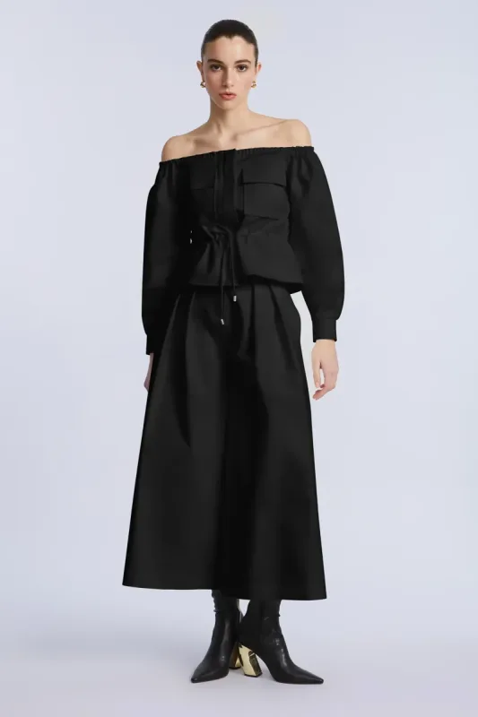 Off Shoulder Drawstring Top