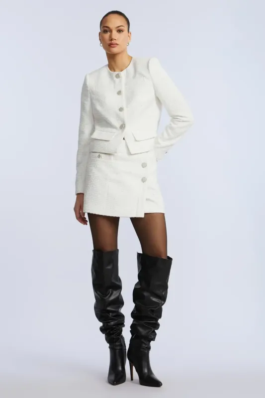 Tweed Wrap Short Skirt