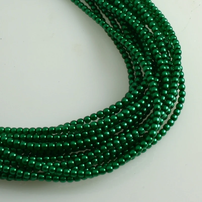 2mm Czech Pearl Emerald 150 pcs