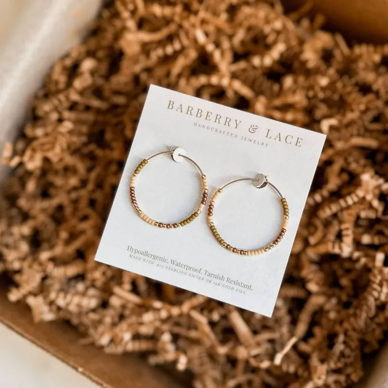 Fall Edition - Beaded Hoop Earrings