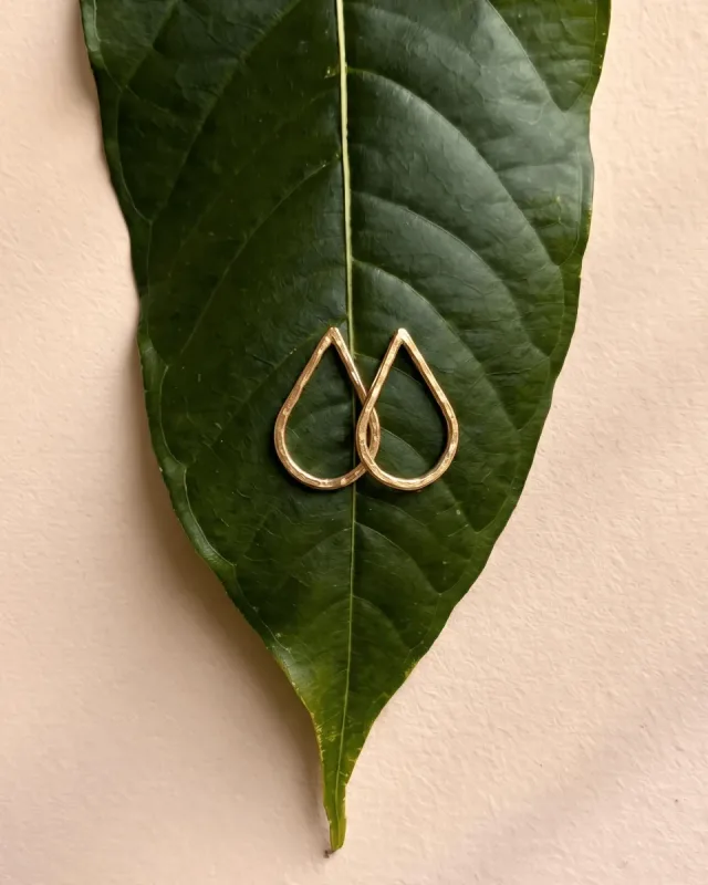 Hammered Teardrop Stud Earrings