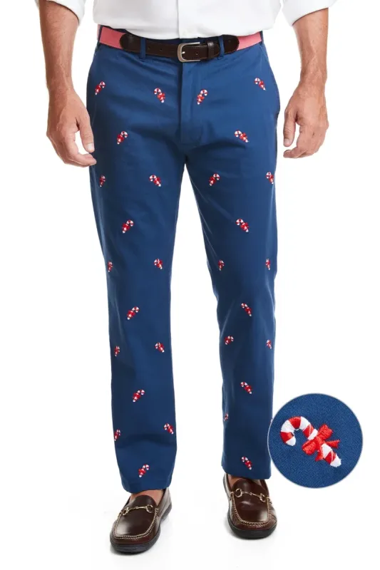 Harbor Pant Nantucket Navy with Candy Cane