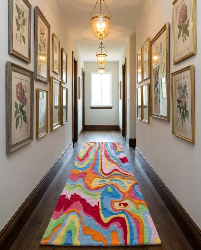 Bellows Organic Cotton Handmade Colorful Tufted Abstract Runner Rug