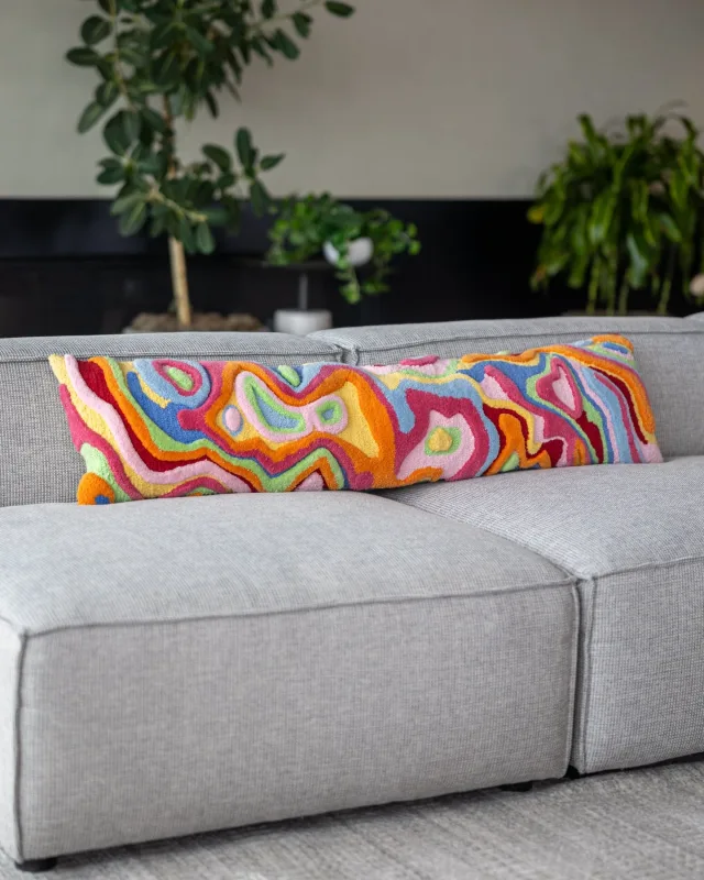 Bellows Organic Cotton Abstract Oversized Lumbar Pillow