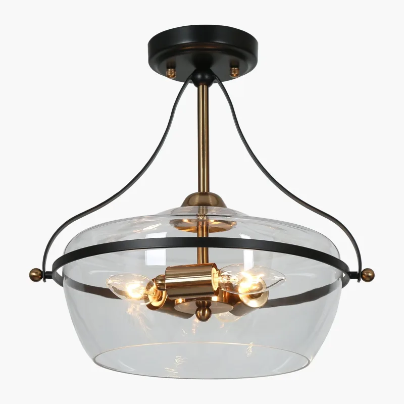 Madolen 14" Wide Black 3-Light Ceiling Light