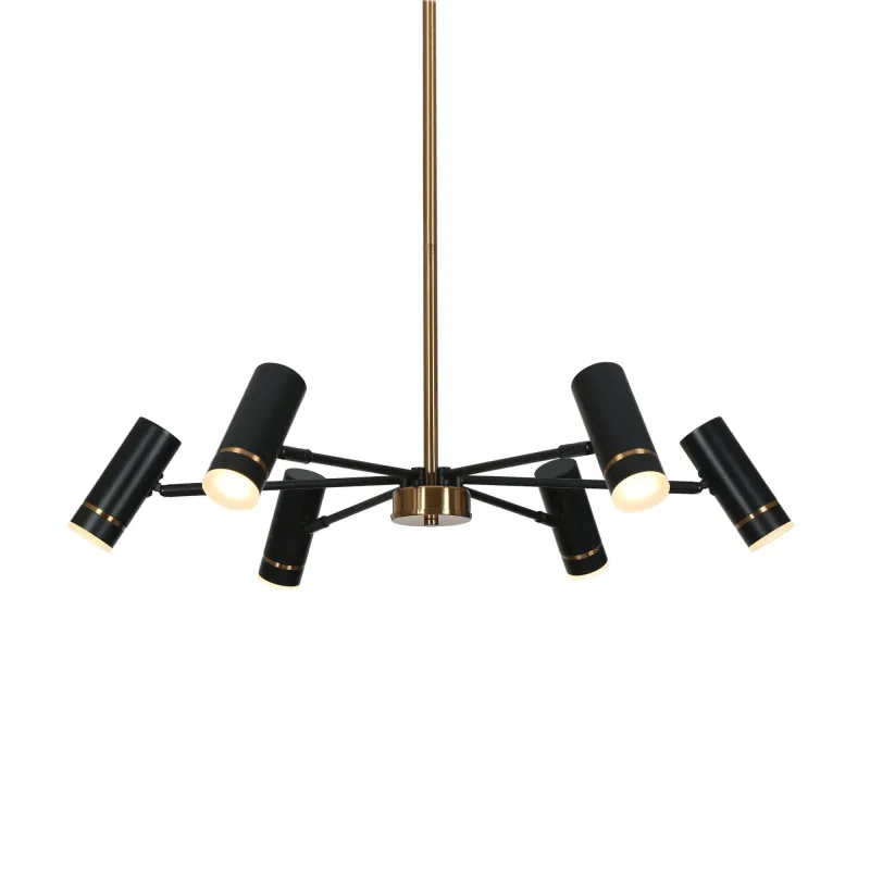 Davet 28" Wide Black 6-Light LED Chandelier