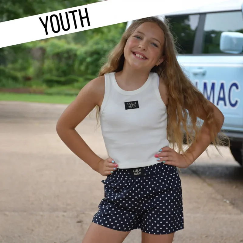 Navy Mini Polka Dot KIDS SHORT