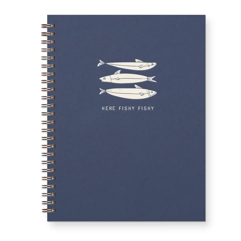 Ruff House Print Shop - Here Fishy Fishy Journal : Lined Notebook