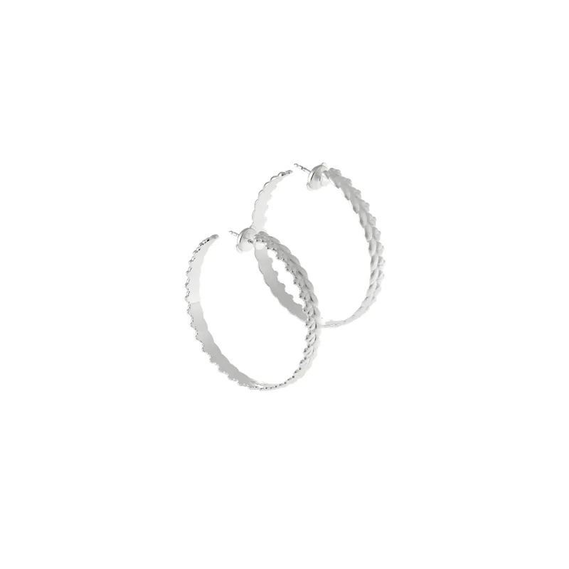 Christofle Babylone Sterling Silver Hoop Earrings