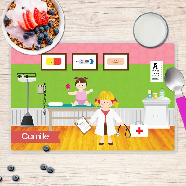 Doctor's Visit Girl Personalized Kids Placemat