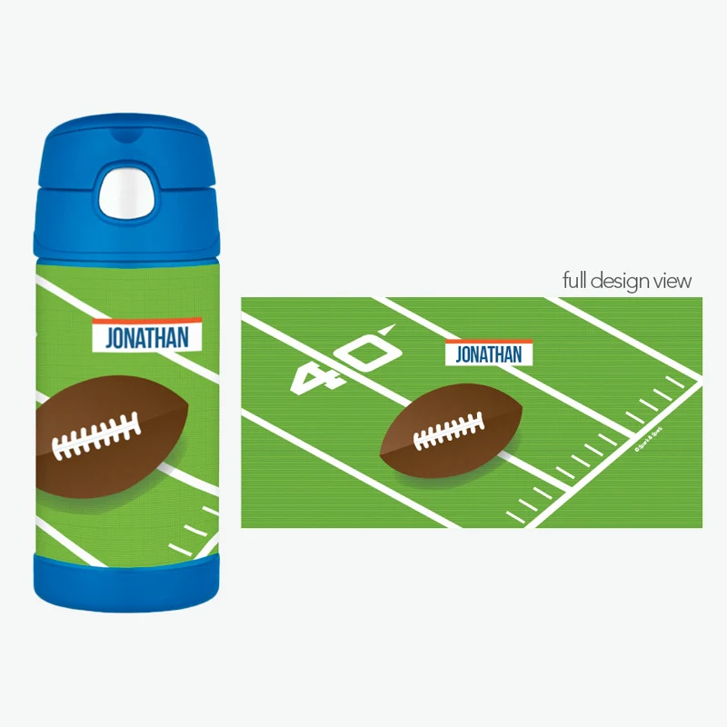 Football Fan Personalized Thermos Bottle