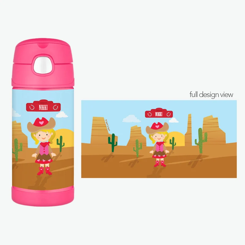 Cowgirl Personalized Thermos Bottle