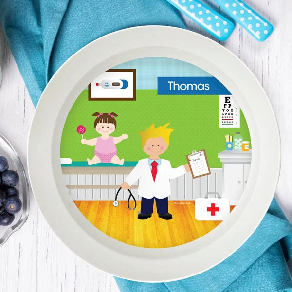 Doctor's Visit Boy Personalized Kids Bowl