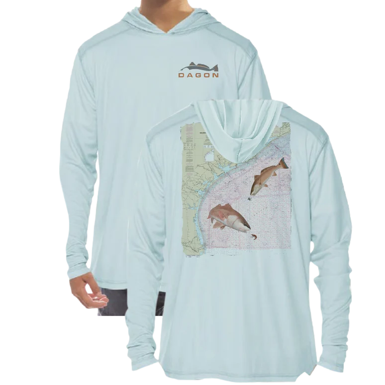 Youth TX Coast Redfish Hoodie- Aqua Blue