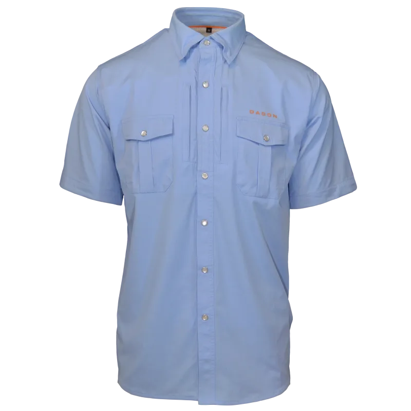 Dagon’s Master Series Short Sleeve Snap Shirt- Ocean Front Blue