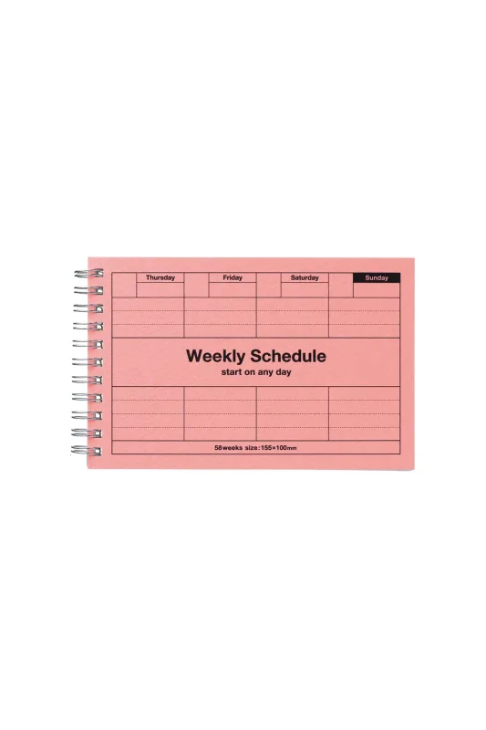 Mark's Dayfree Weekly Schedule Planner Neo Pink