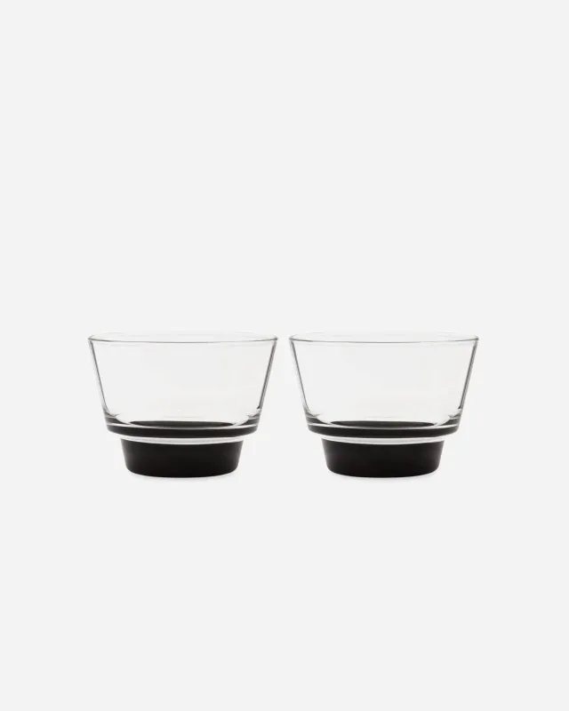 Cirrus Stackable Glass (Black) - Set of 2