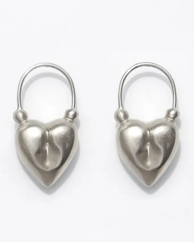 The Heart Earrings - Sterling Silver