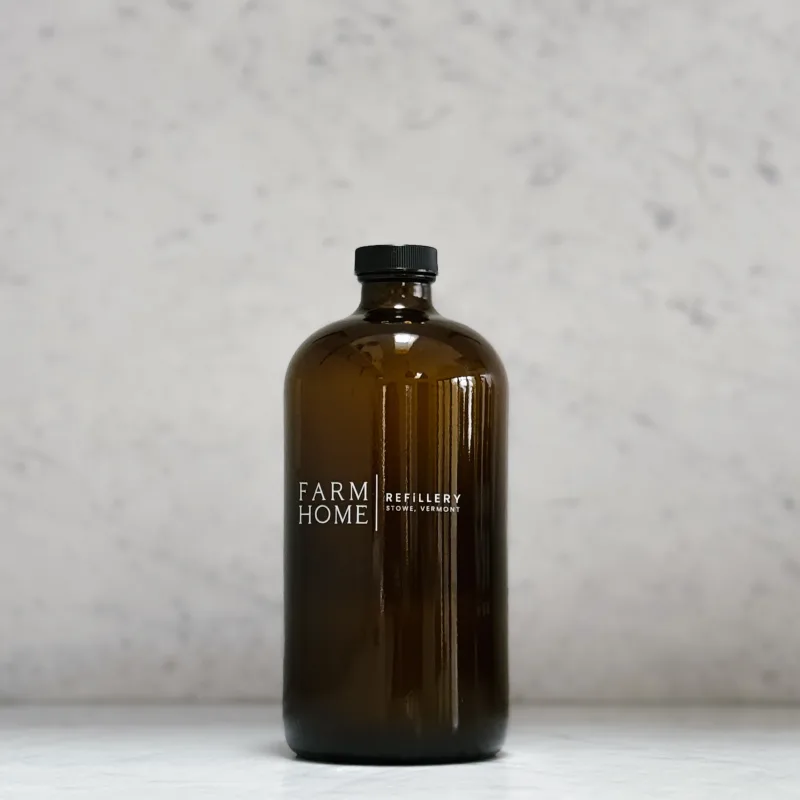 REFiLLERY | 32oz Amber Glass Bottle + All Natural Soap Refill