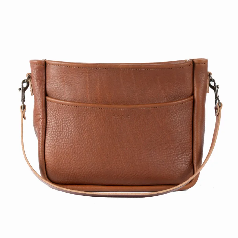 RENNIE LEATHER SHOULDER BAG - LARGE - CHERRY BISON