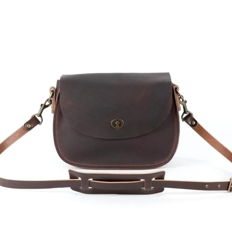 VIVIAN SATCHEL LEATHER CROSSBODY DELUXE - MOCHA | MOCHA STRAPS