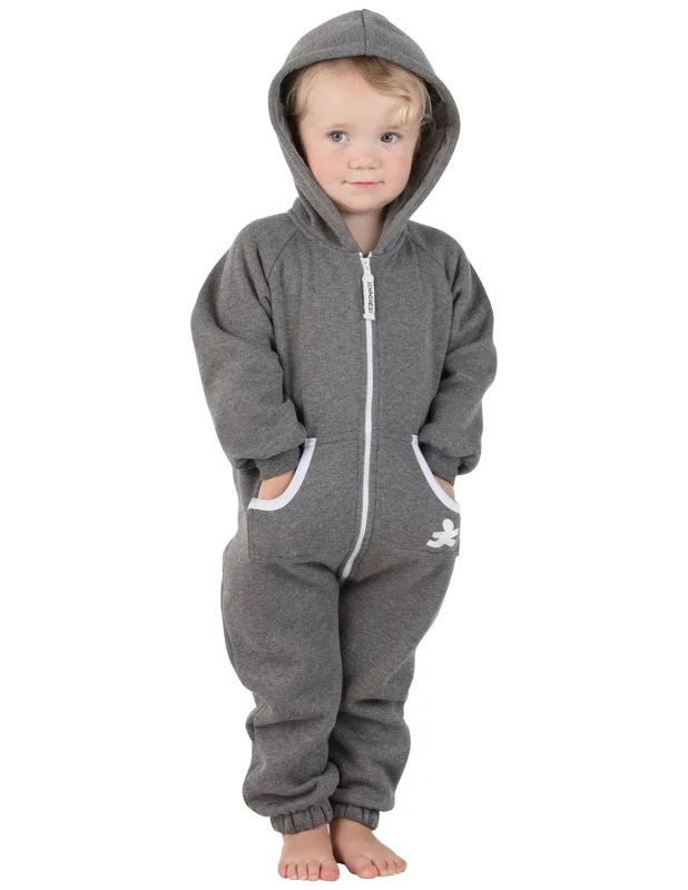 Charcoal Gray Infant Footless Hoodie Onesie