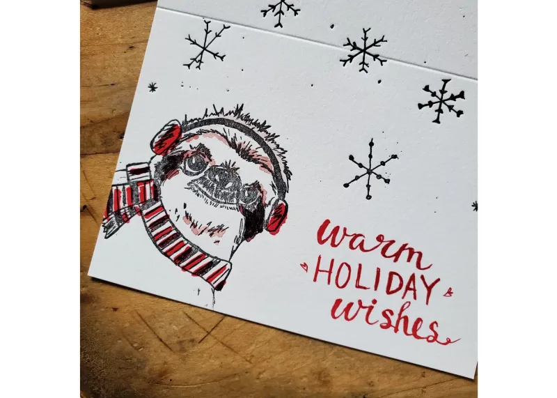 Warm Holiday Wishes Sloth Card