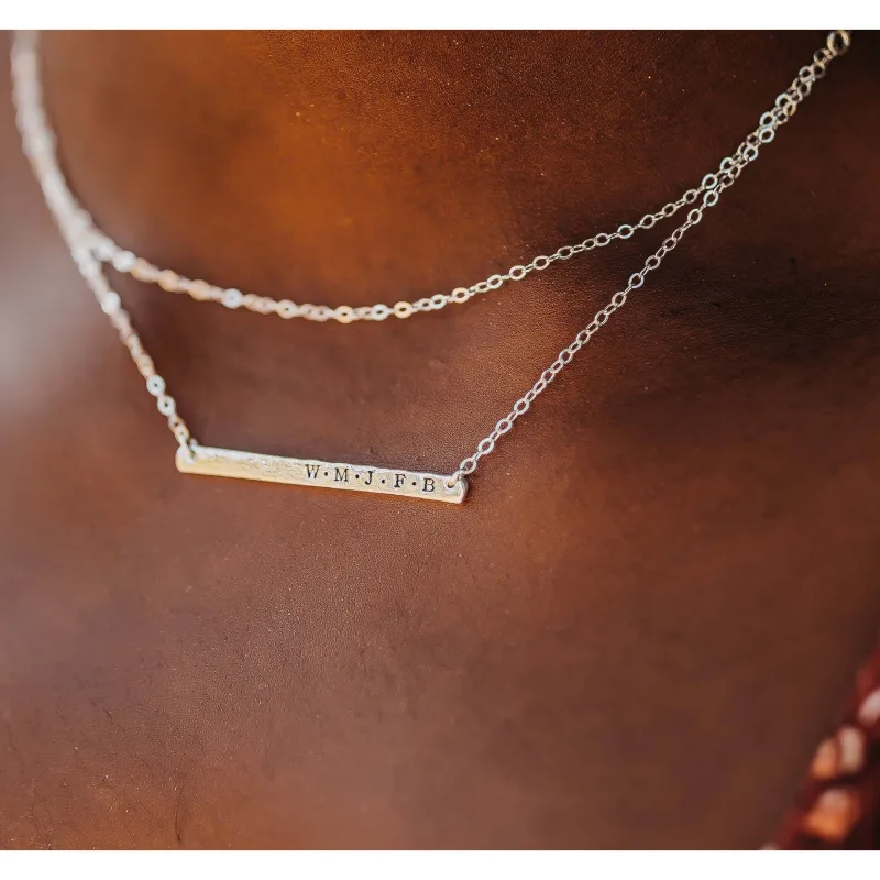 Two Chain Bar Necklace