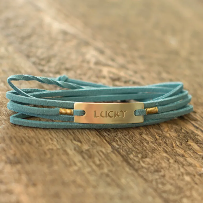 Lucky Wrap Bracelet - Gold and Turquoise