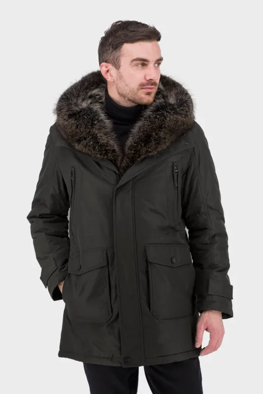 Men's Genuine Fur Trim Parka