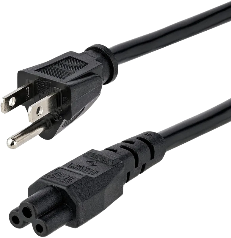 XOTIC PC Laptop Power Cord, NEMA 1-15P to C5 (Mickey Mouse), 10A 125V, 18AWG Laptop Replacement Cord