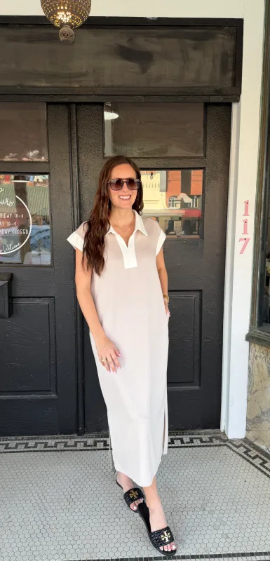 Drop Shoulder Midi Dress