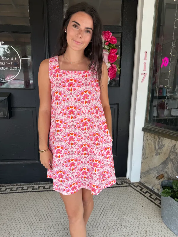 Sunlit Blossoms Sleeveless Dress