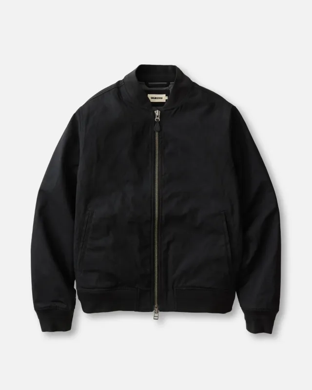 The Insulated Bomber Jacket in Coal Dry Wax