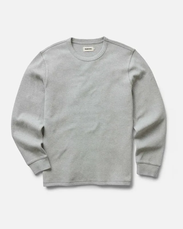 The Organic Cotton Crew in Heather Grey Waffle