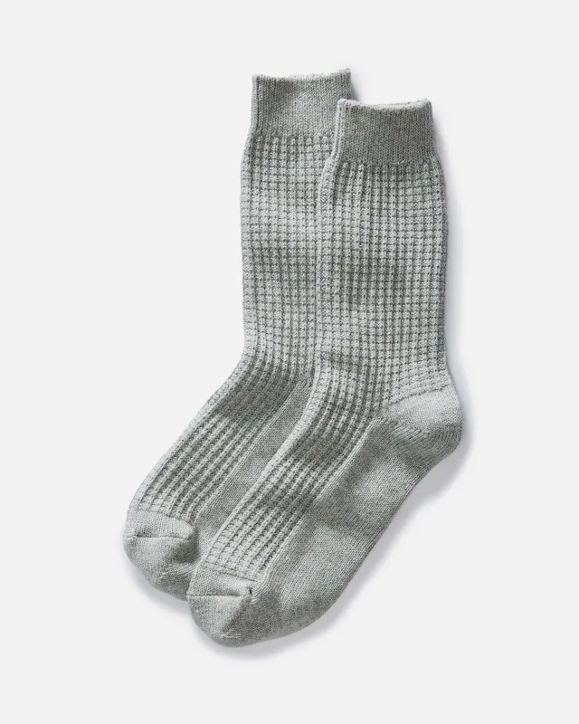 The Waffle Sock in Heather Grey