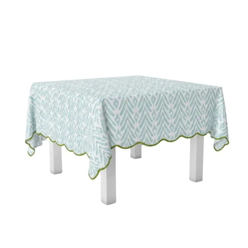 Petite Frond Blue Square Game Tablecloth