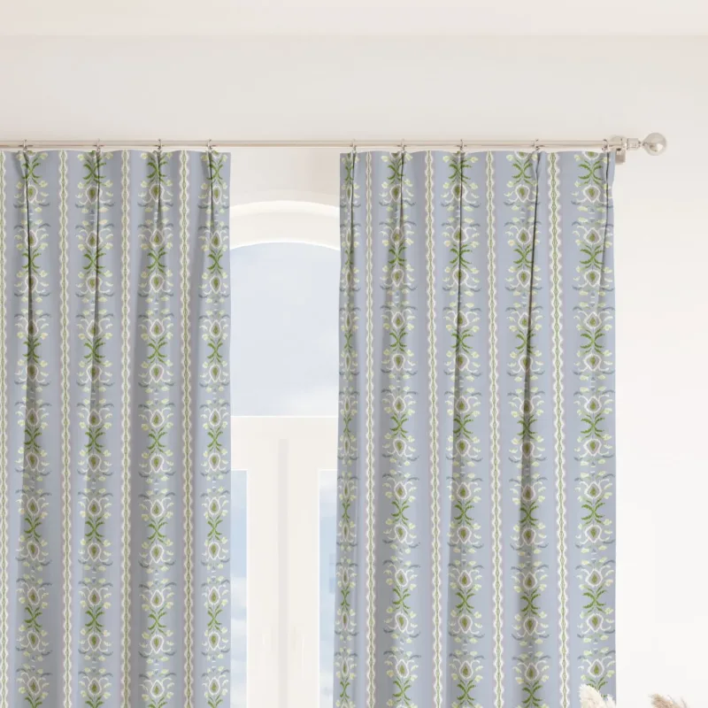 Rosemary Stripe Lavender Curtain Panel