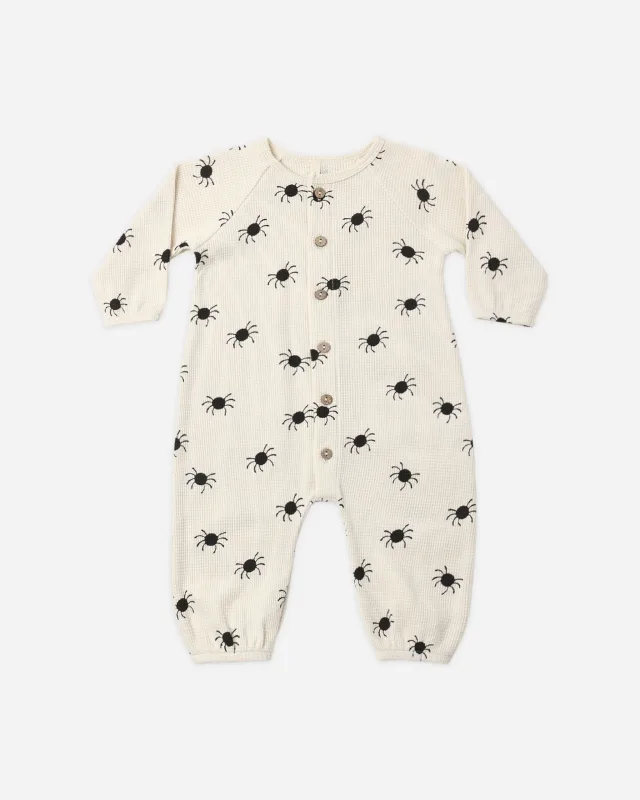 Waffle Long Sleeve Jumpsuit Bitsy Spider