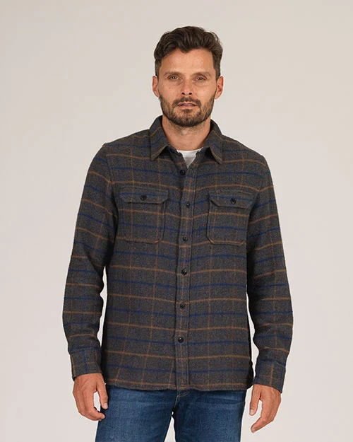 Ace Rivington Winter Flannel - Utility Shirt -Grey Hound