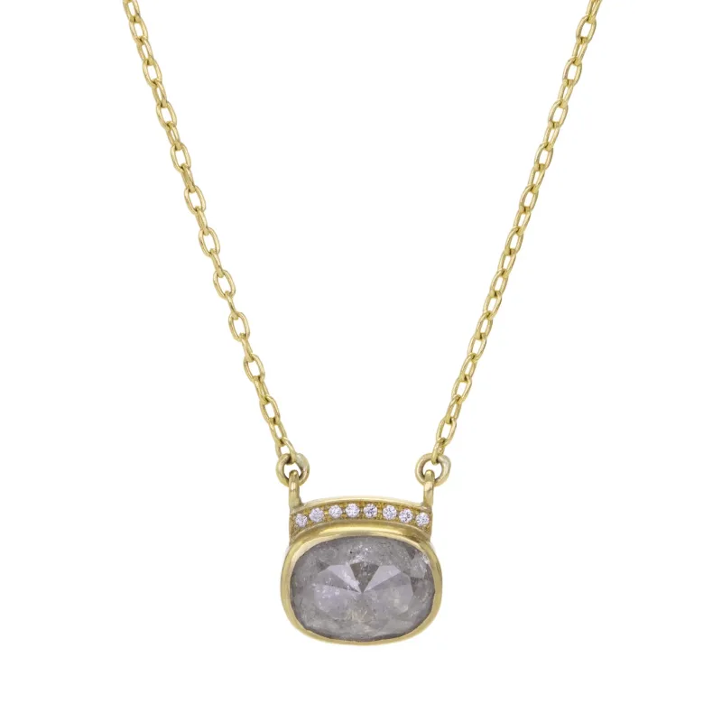Silver Diamond Roxy Pendant Necklace