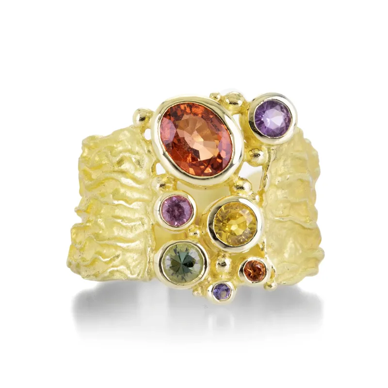 Multicolored Gem Seaweed Ring