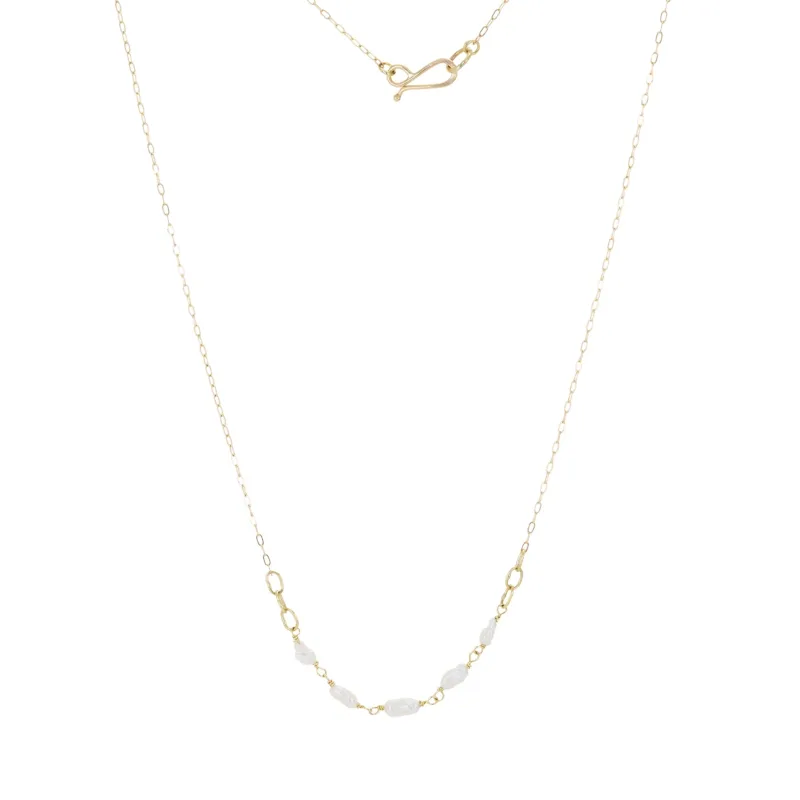 Five Alive Necklace with White Pearls