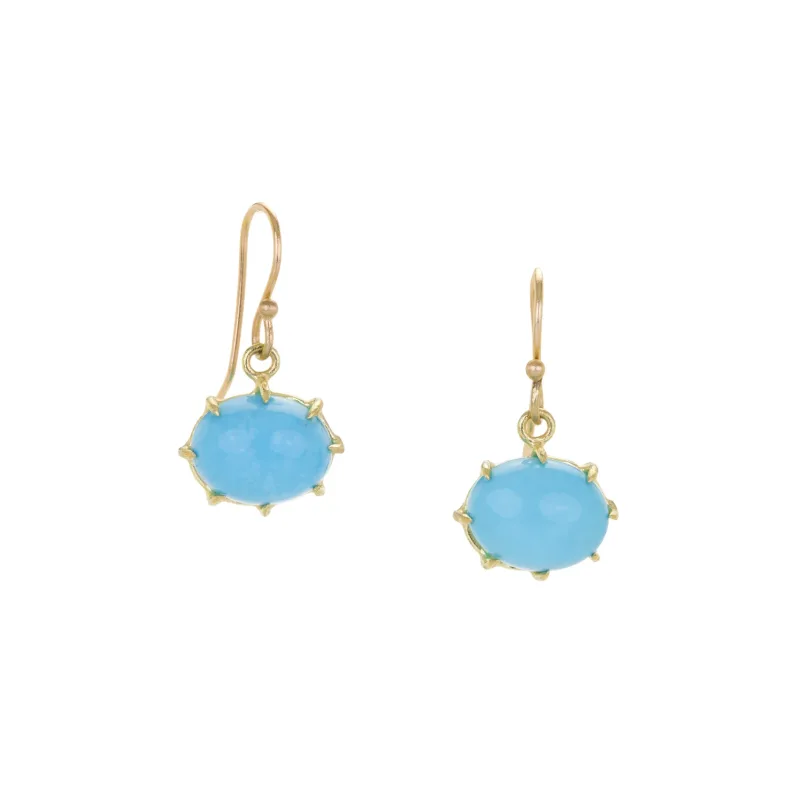 Oval Turquoise Drop Earrings