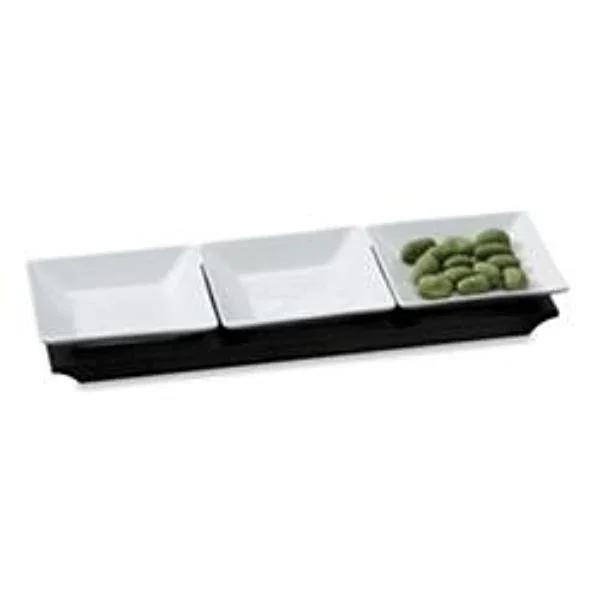 Dipping Bowl Set with Wooden Base | Set of Three Bowls