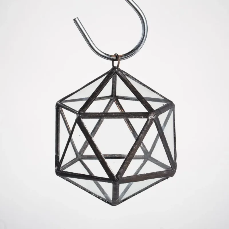 Modern Hanging Triangular Mine Round Ball Glass Geometric Terrarium for Succulent Plant Fern Moss