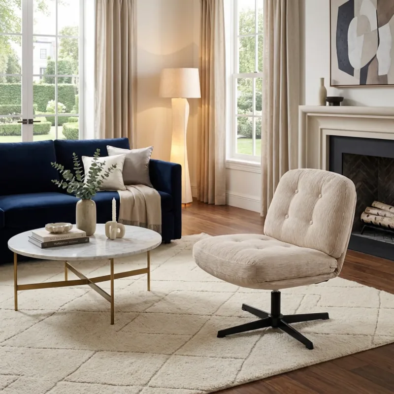 NOUHAUS Balloon Criss Cross Swivel Chair